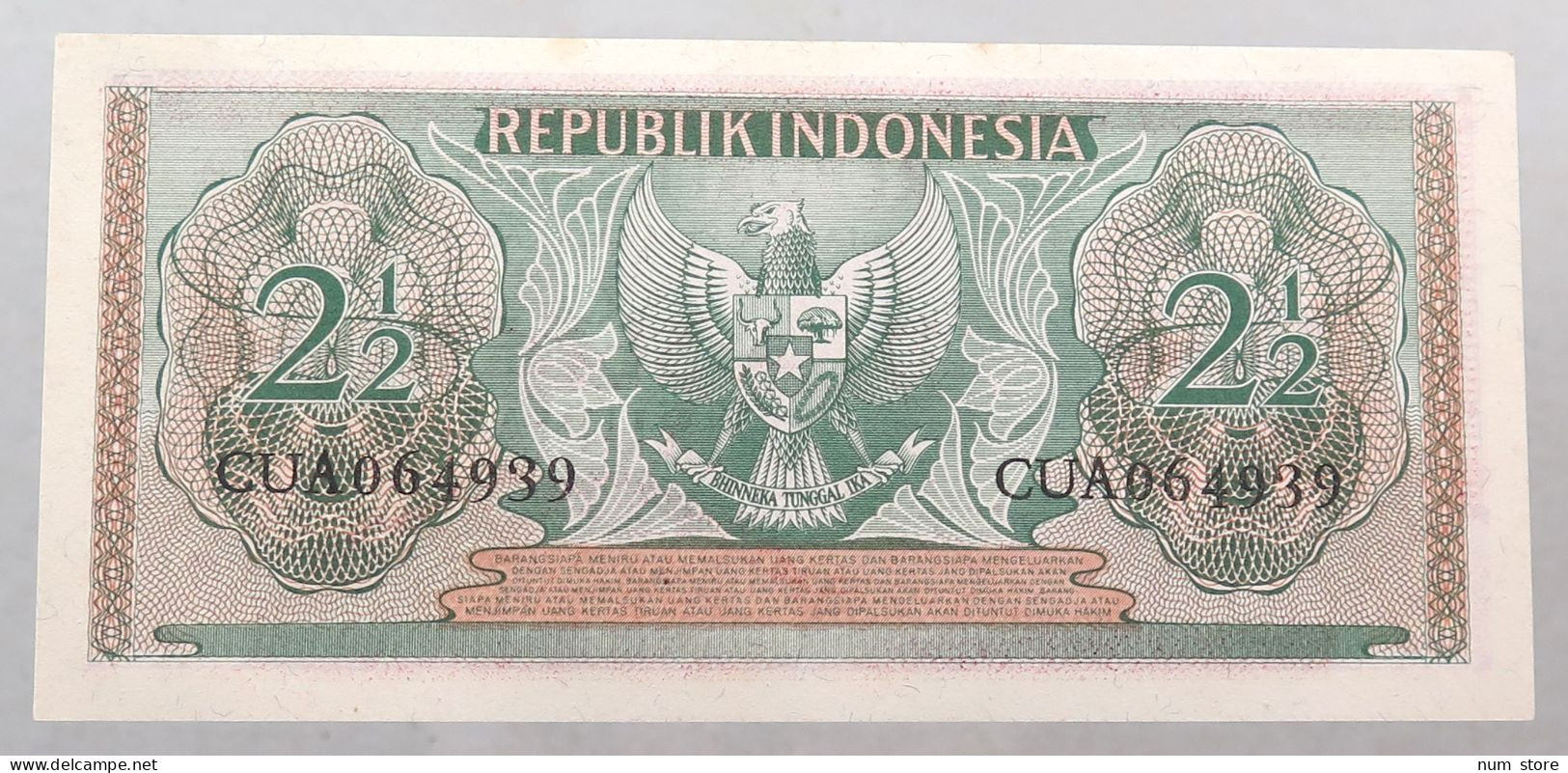 INDONESIA 2 1/2 RUPIAH 1956  #alb051 0291 - Indonesia