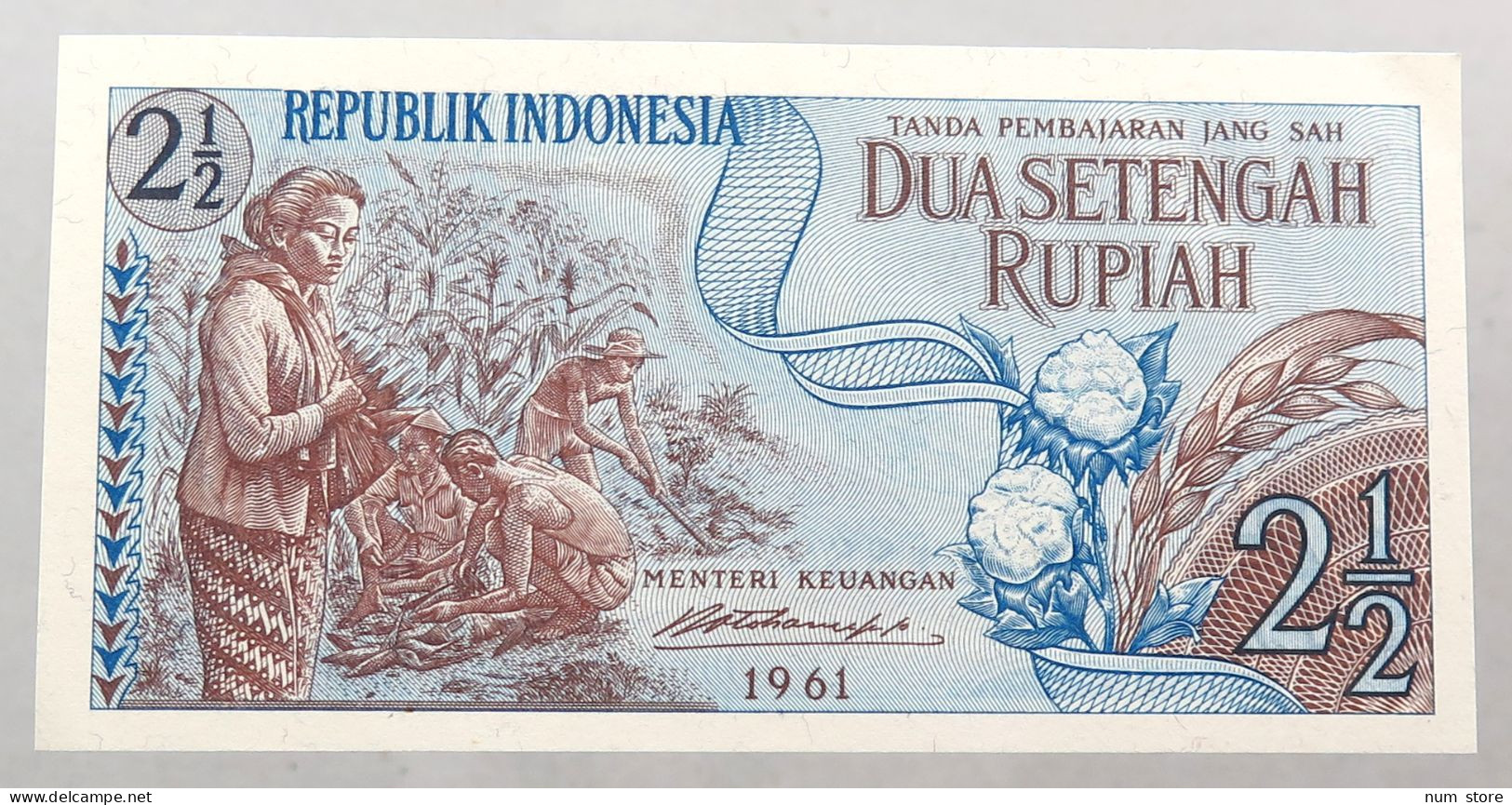 INDONESIA 2 1/2 RUPIAH 1961  #alb051 0313 - Indonesia