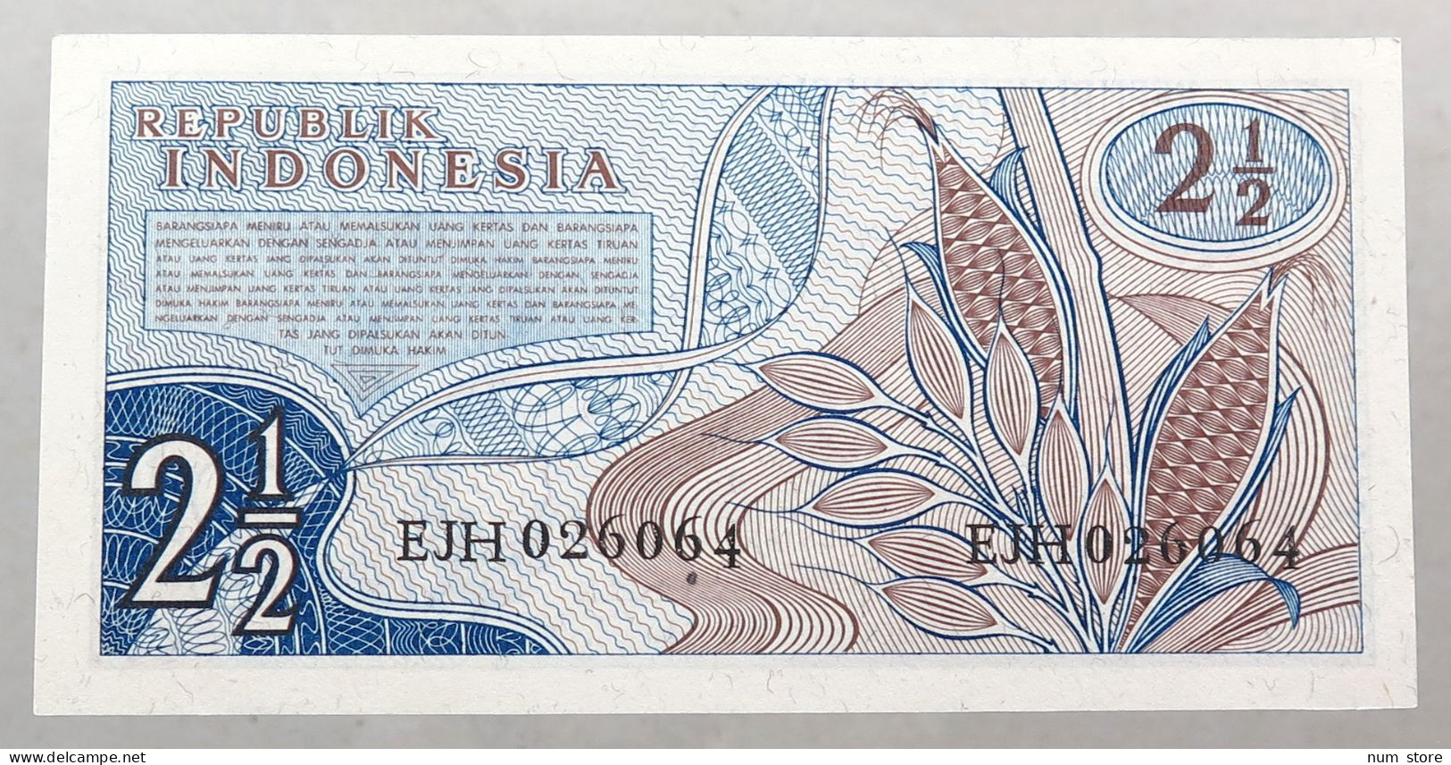 INDONESIA 2 1/2 RUPIAH 1961  #alb051 0311 - Indonesia