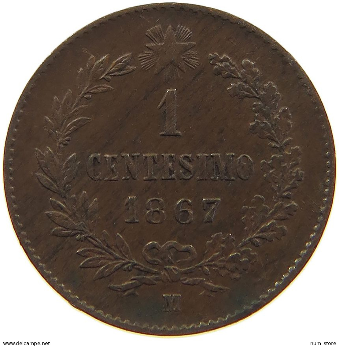 ITALY CENTESIMO 1867 M Vittorio Emanuele II. 1861 - 1878 #c041 0591 - 1861-1878 : Vittoro Emanuele II