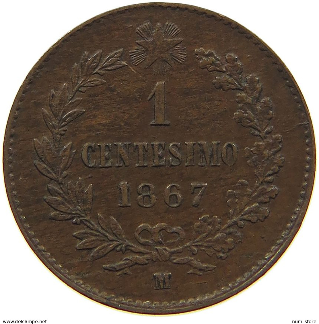 ITALY CENTESIMO 1867 M Vittorio Emanuele II. 1861 - 1878 #c006 0275 - 1861-1878 : Vittoro Emanuele II