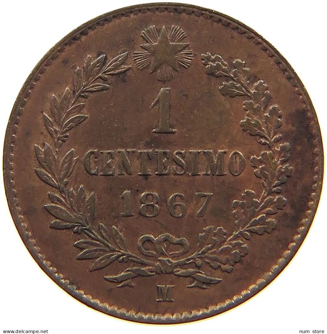 ITALY CENTESIMO 1867 M Vittorio Emanuele II. 1861 - 1878 #c013 0165 - 1861-1878 : Vittoro Emanuele II