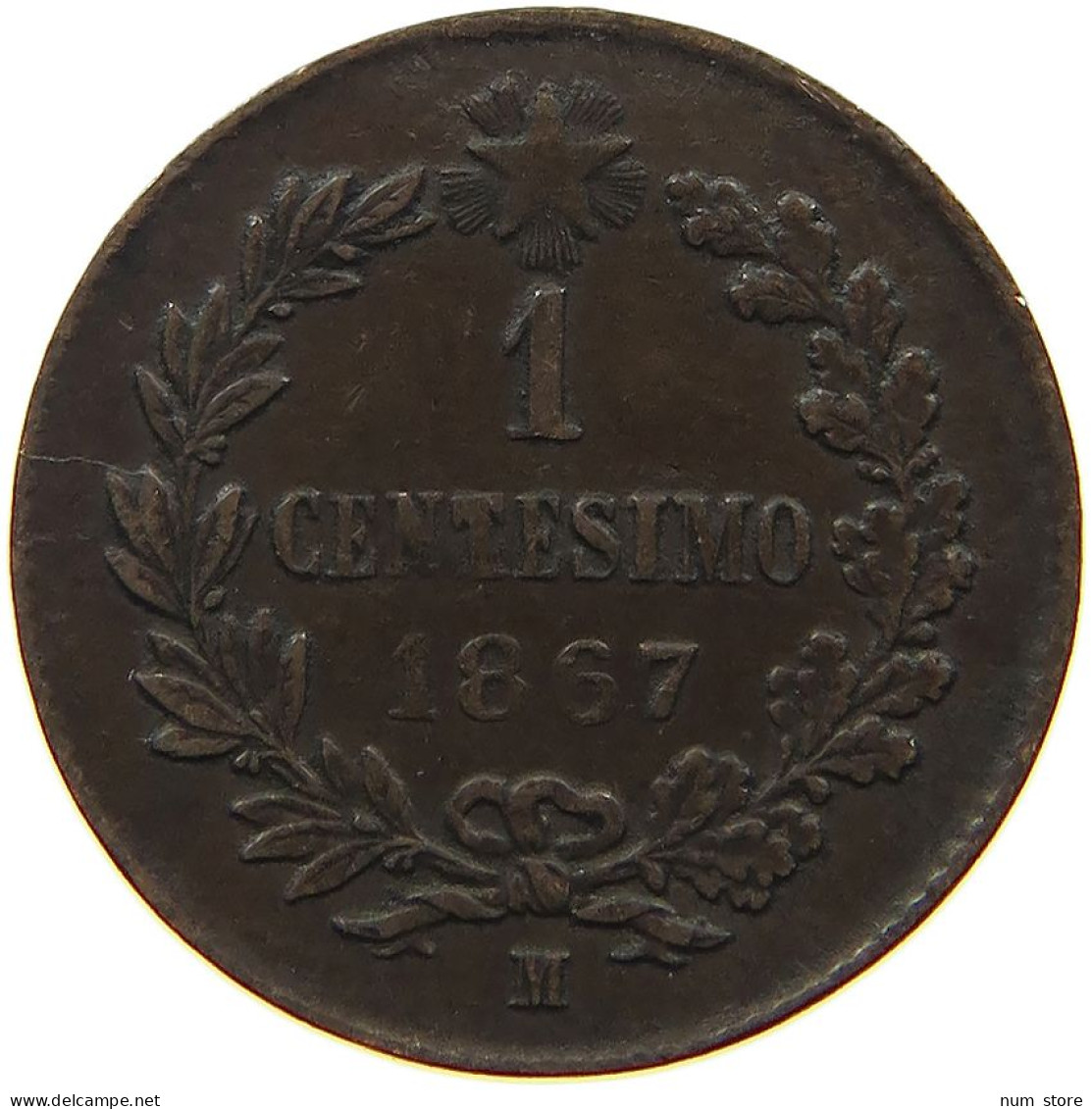 ITALY CENTESIMO 1867 M Vittorio Emanuele II. 1861 - 1878 #a094 0023 - 1861-1878 : Vittoro Emanuele II