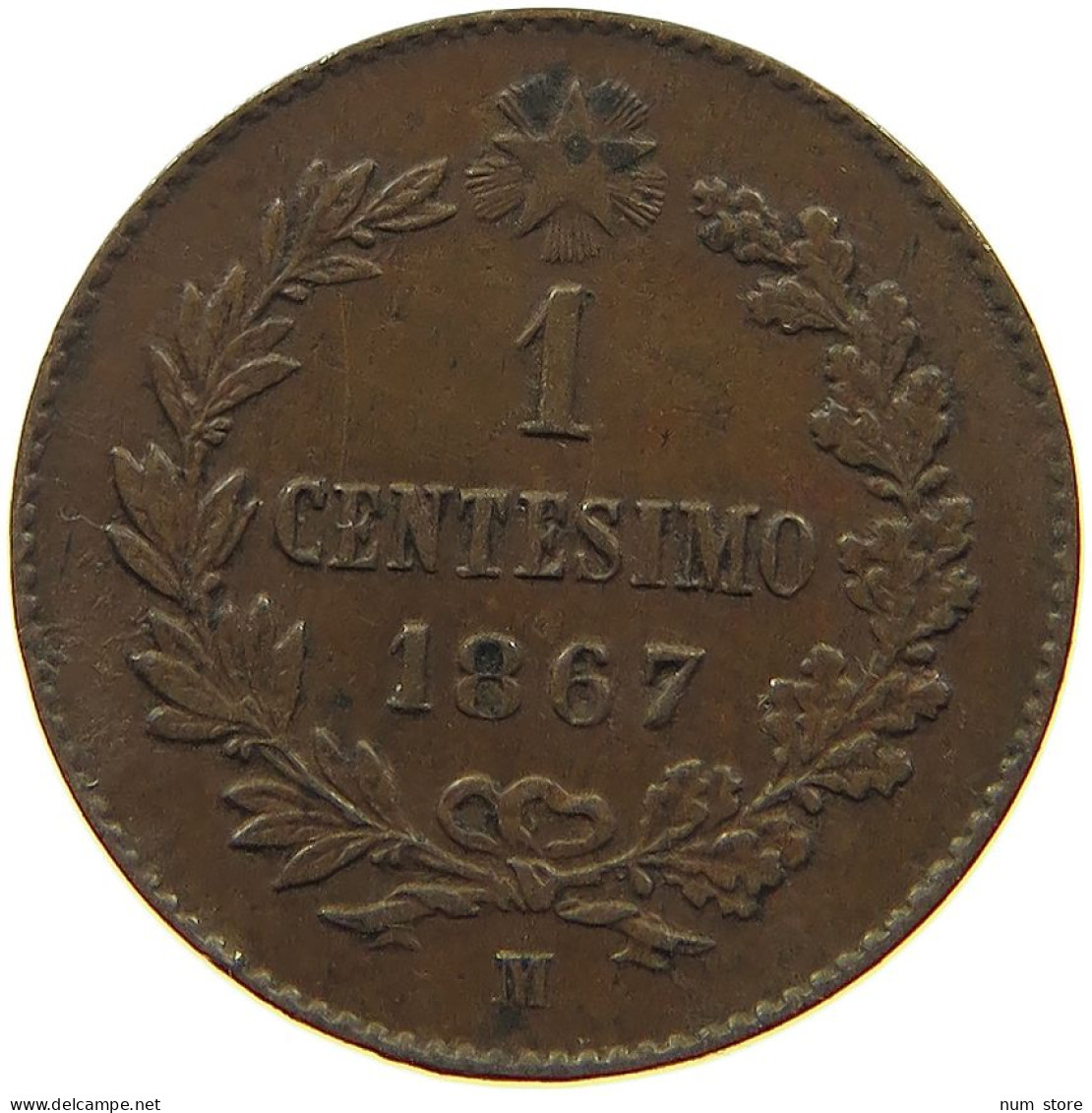 ITALY CENTESIMO 1867 M Vittorio Emanuele II. 1861 - 1878 #a094 0015 - 1861-1878 : Vittoro Emanuele II