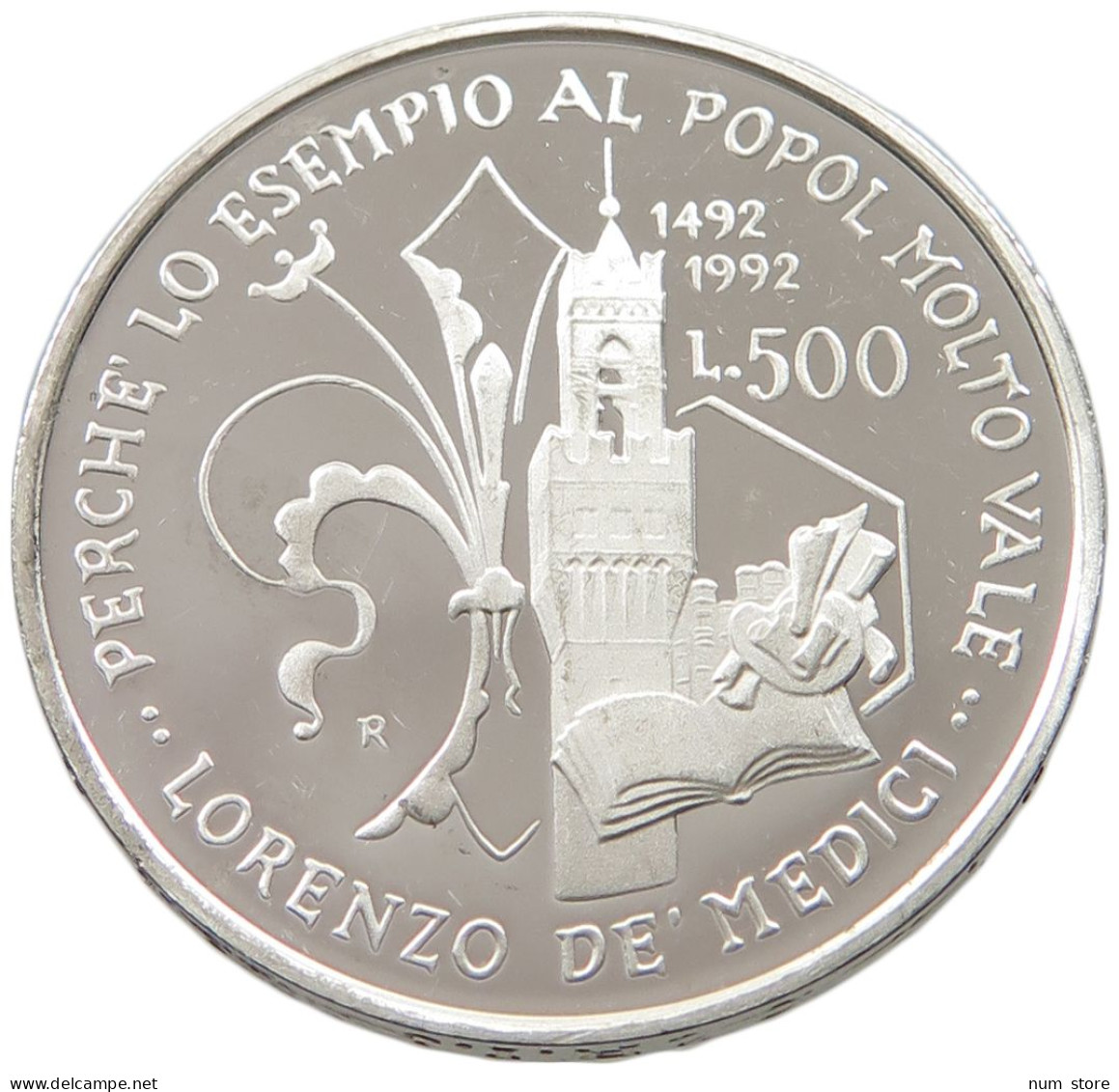 ITALY 500 LIRE 1992  #alb045 0321 - 500 Lire