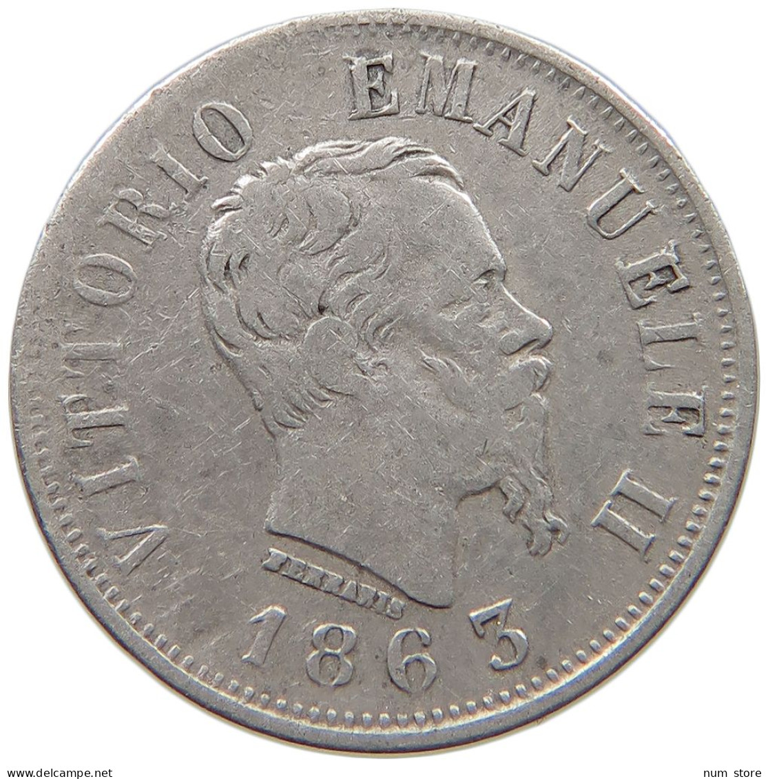 ITALY 50 CENTESIMI 1863 N Vittorio Emanuele II. 1861 - 1878 #c040 0473 - 1861-1878 : Vittoro Emanuele II