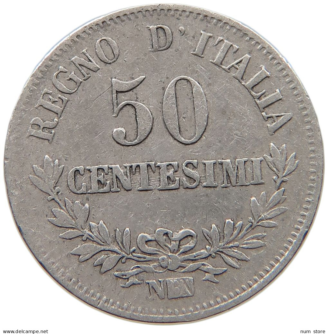 ITALY 50 CENTESIMI 1863 N Vittorio Emanuele II. 1861 - 1878 #c040 0473 - 1861-1878 : Vittoro Emanuele II