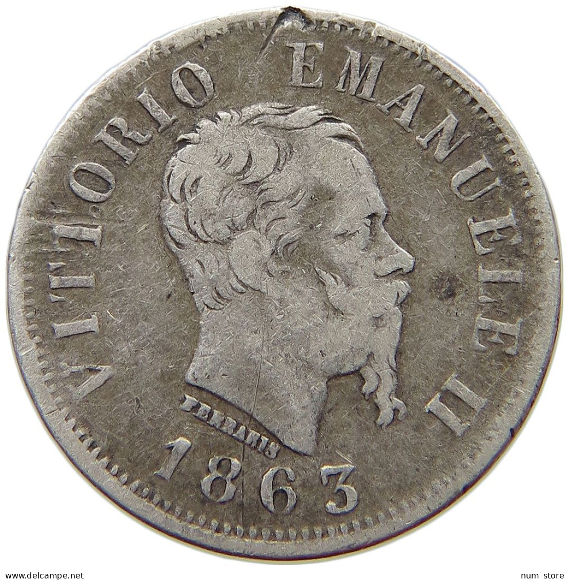 ITALY 50 CENTESIMI 1863 N Vittorio Emanuele II. 1861 - 1878 #s074 0655 - 1861-1878 : Vittoro Emanuele II