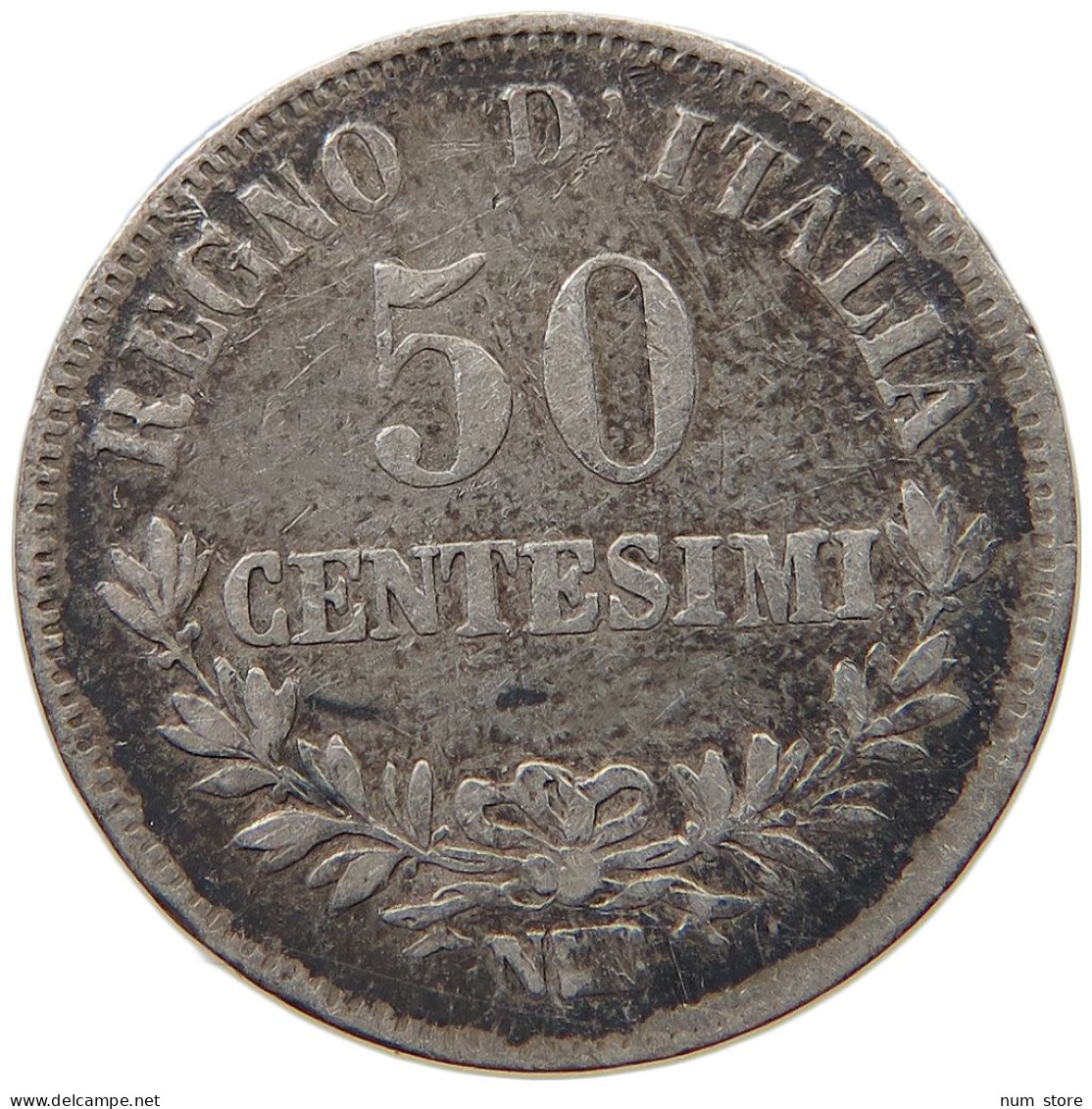 ITALY 50 CENTESIMI 1863 N Vittorio Emanuele II. 1861 - 1878 #c052 0243 - 1861-1878 : Vittoro Emanuele II