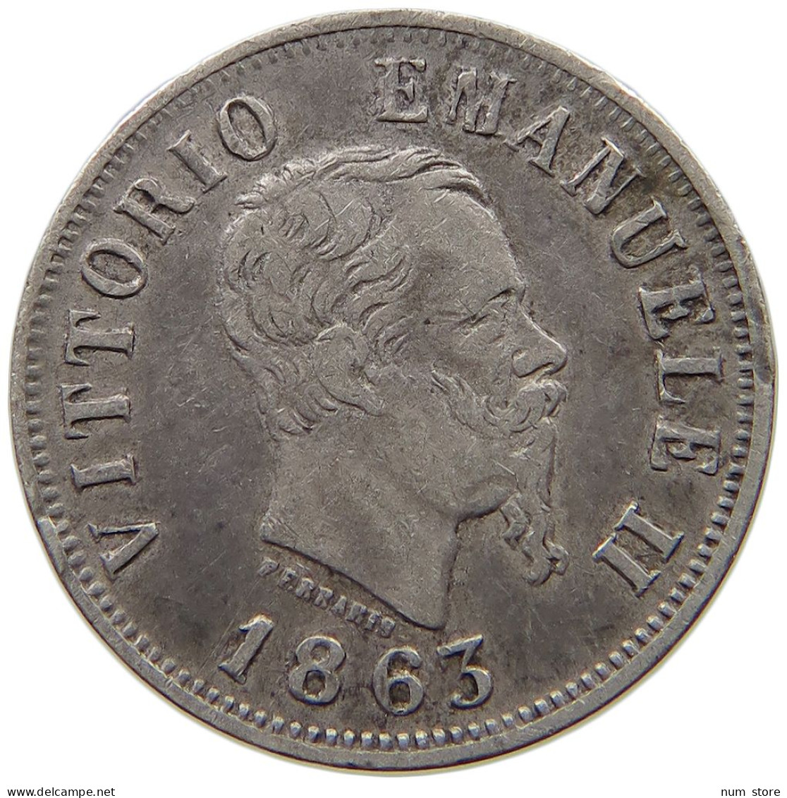 ITALY 50 CENTESIMI 1863 N Vittorio Emanuele II. 1861 - 1878 #a091 0489 - 1861-1878 : Vittoro Emanuele II