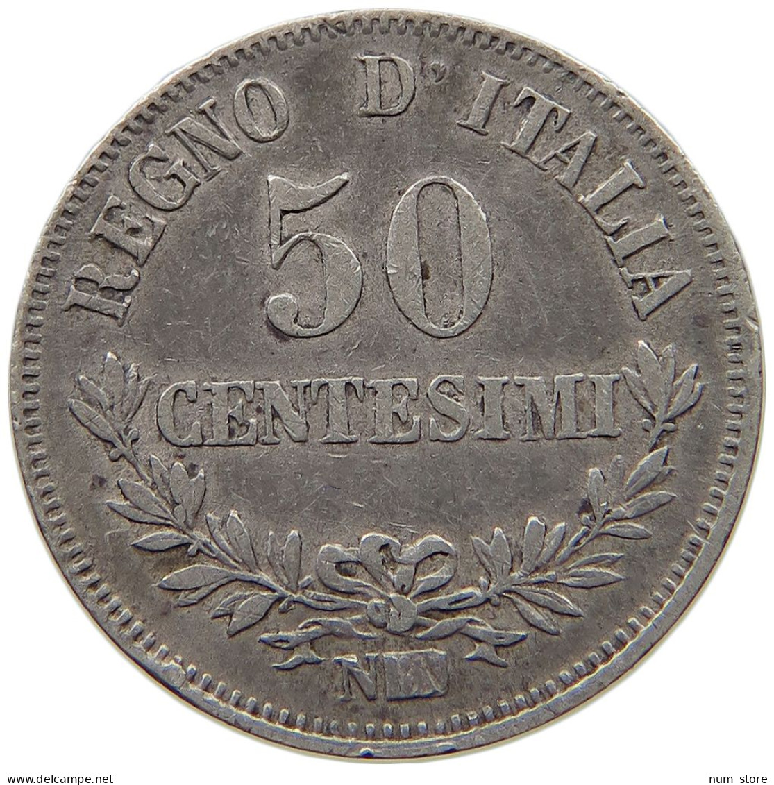 ITALY 50 CENTESIMI 1863 N Vittorio Emanuele II. 1861 - 1878 #a091 0489 - 1861-1878 : Vittoro Emanuele II