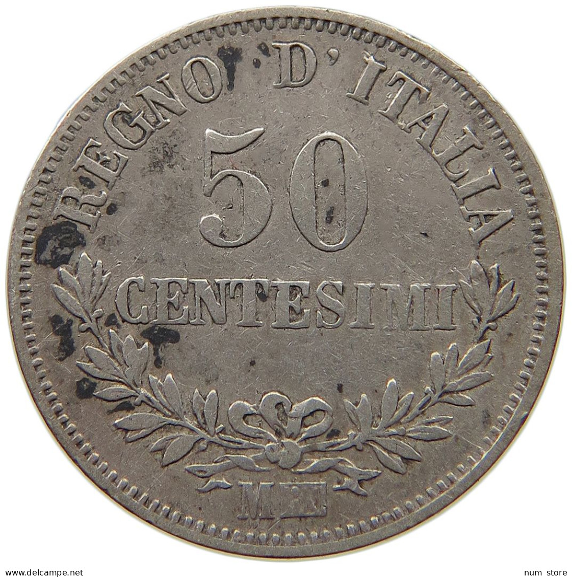 ITALY 50 CENTESIMI 1863 M Vittorio Emmanuele II. (1861-1878) #t061 0457 - 1861-1878 : Vittoro Emanuele II