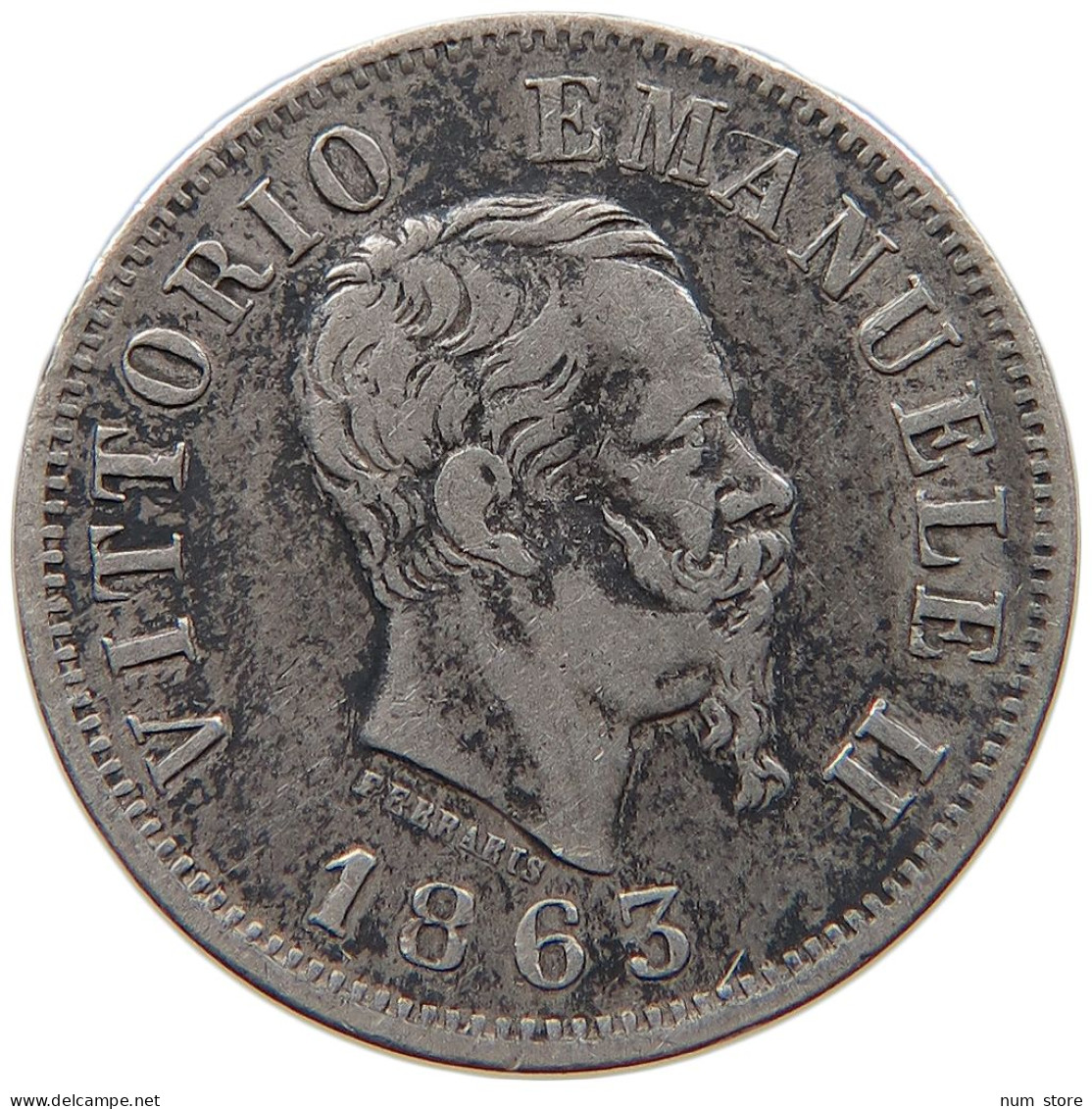 ITALY 50 CENTESIMI 1863 M Vittorio Emanuele II. 1861 - 1878 #s012 0011 - 1861-1878 : Vittoro Emanuele II