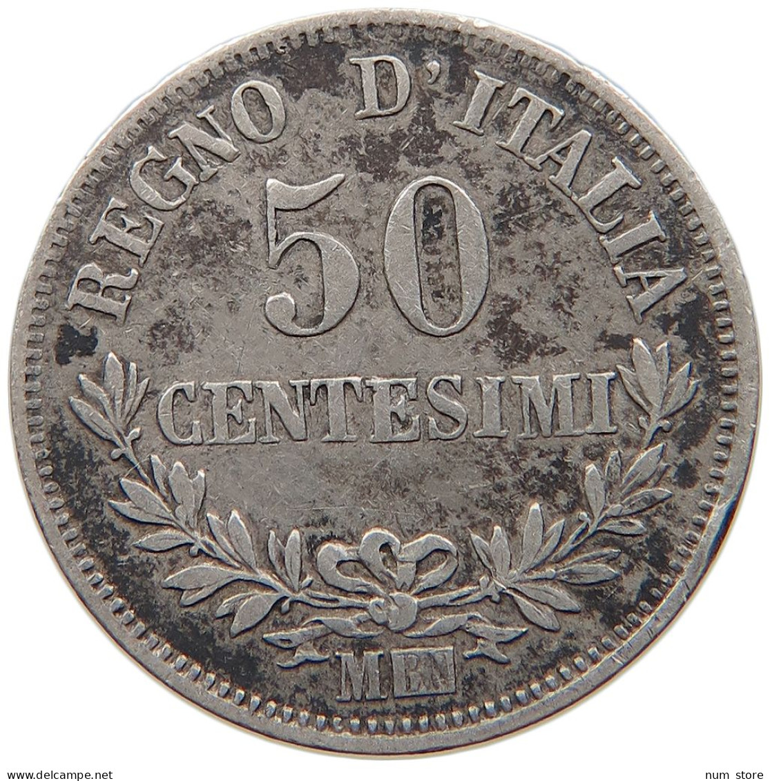 ITALY 50 CENTESIMI 1863 M Vittorio Emanuele II. 1861 - 1878 #s012 0011 - 1861-1878 : Vittoro Emanuele II