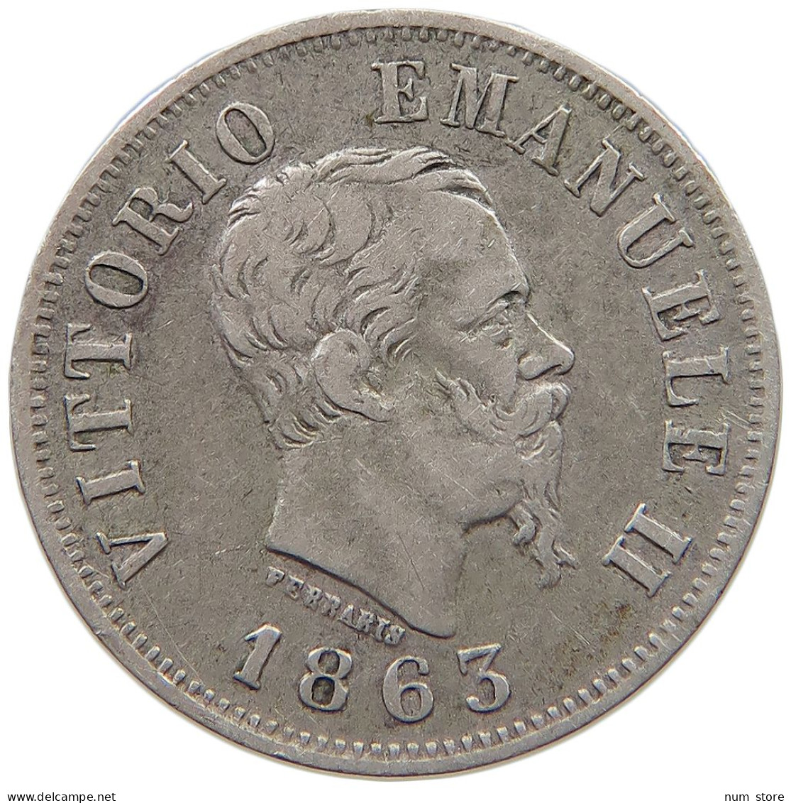 ITALY 50 CENTESIMI 1863 M Vittorio Emanuele II. 1861 - 1878 #c036 0223 - 1861-1878 : Vittoro Emanuele II