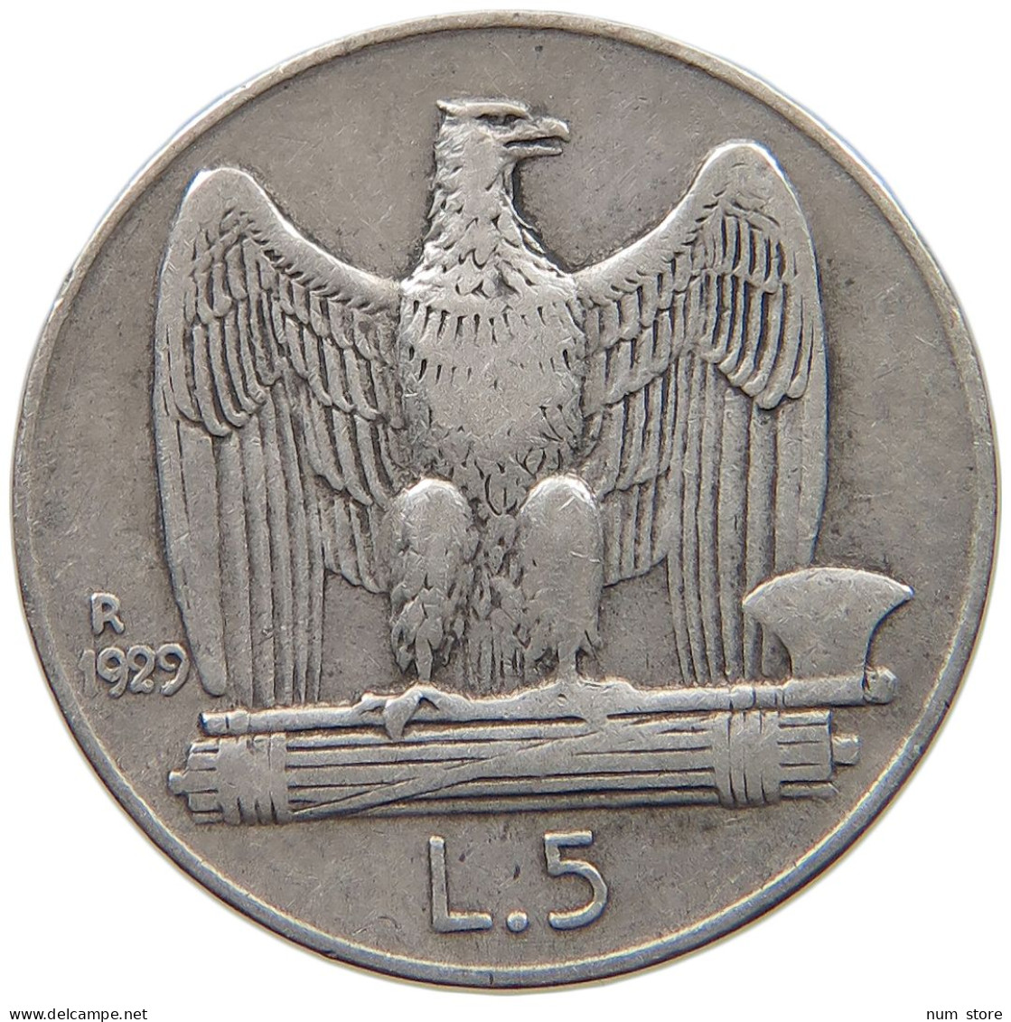 ITALY 5 LIRE 1929 Vittorio Emanuele III. (1900 - 1946) #c004 0313 - 1900-1946 : Vittorio Emanuele III & Umberto II