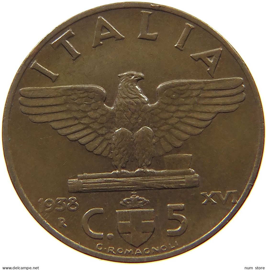 ITALY 5 CENTESIMI 1938 Vittorio Emanuele III. (1900 - 1946) #a093 0589 - 1900-1946 : Vittorio Emanuele III & Umberto II