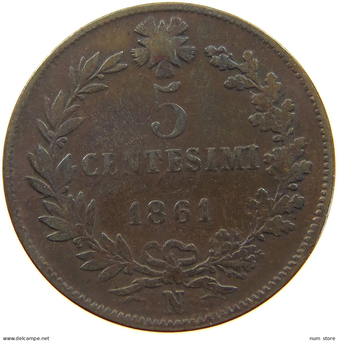 ITALY 5 CENTESIMI 1861 N Vittorio Emanuele II. 1861 - 1878 #a011 0303 - Other & Unclassified