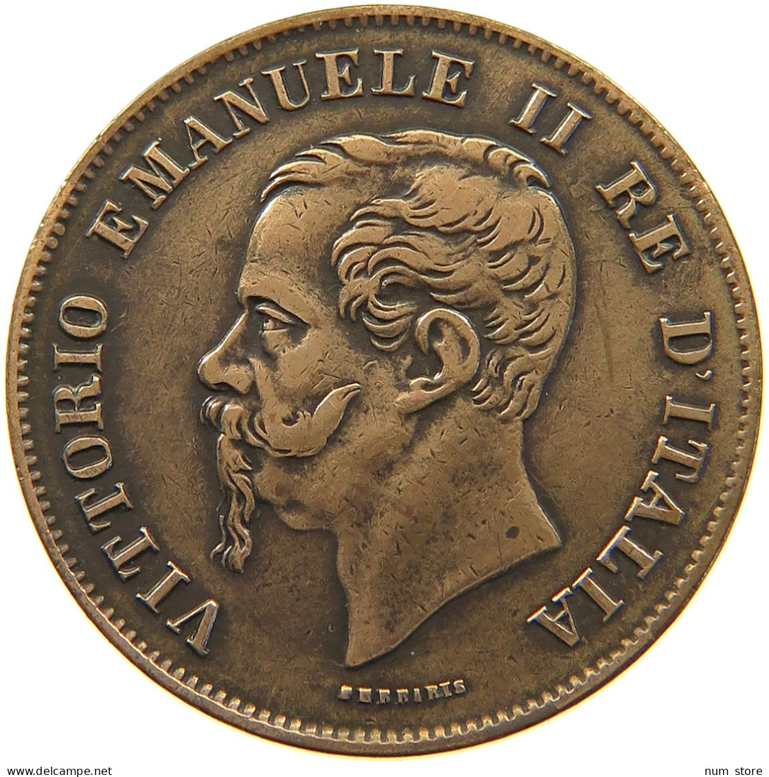 ITALY 5 CENTESIMI 1861 M Vittorio Emanuele II. 1861 - 1878 #a032 0059 - Andere & Zonder Classificatie