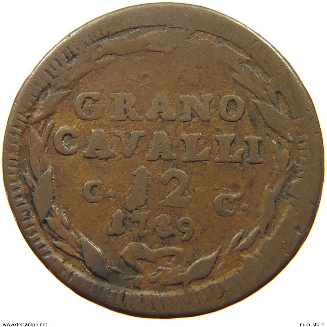 ITALY STATES NAPLES 12 CAVALLI 1789 Ferdinando IV (I) Di Borbone, 1759-1816 #a002 0415 - Napels & Sicilië