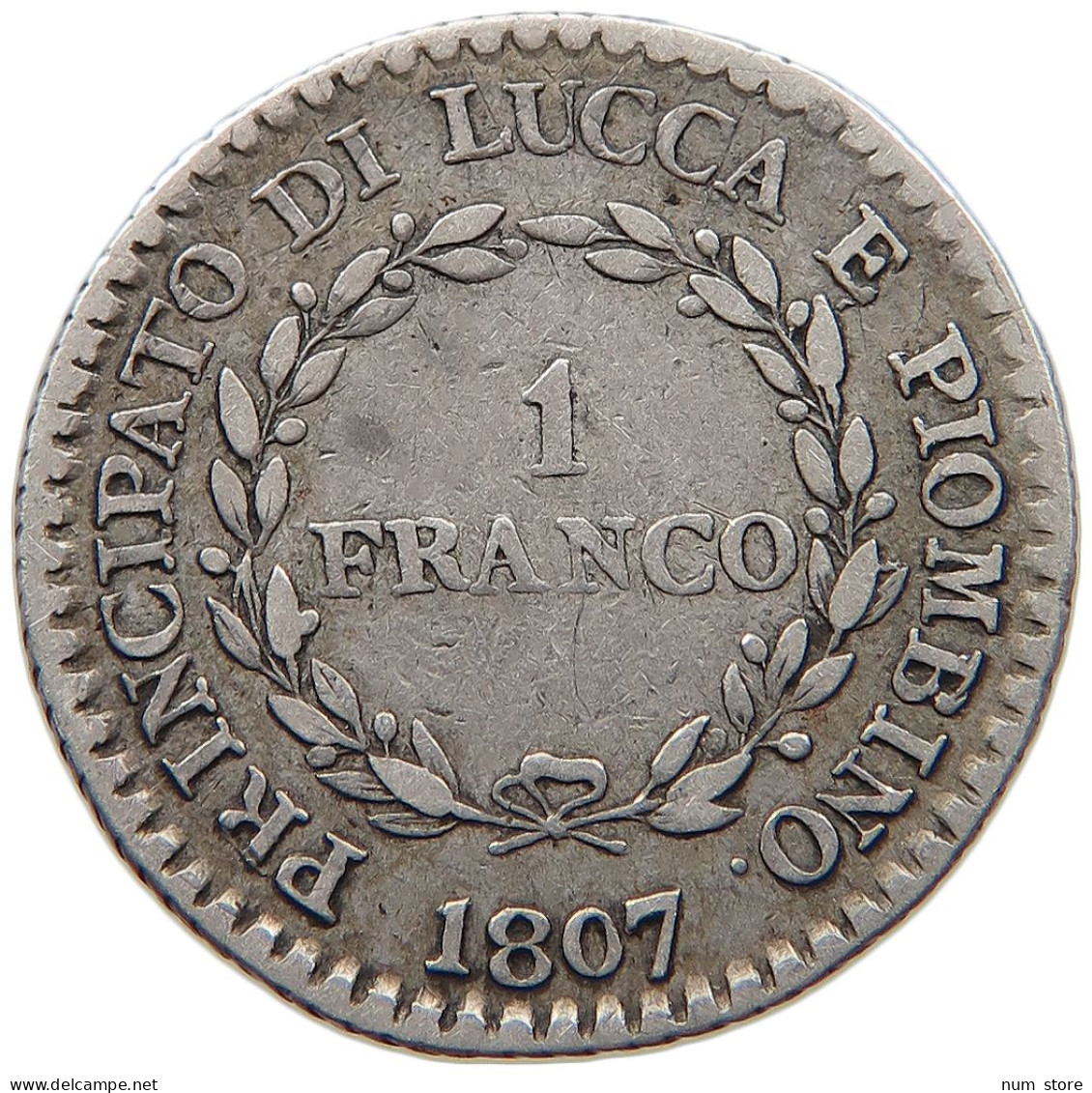 ITALY STATES LUCCA FRANCO 1807 Elisa Felice, 1805-1814 #t159 0247 - Lucca