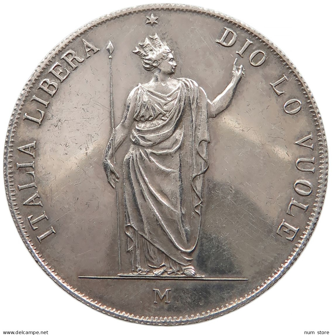 ITALY STATES LOMBARDY 5 LIRE 1848 M Provisional Government #t012 0055 - Lombardie-Vénétie