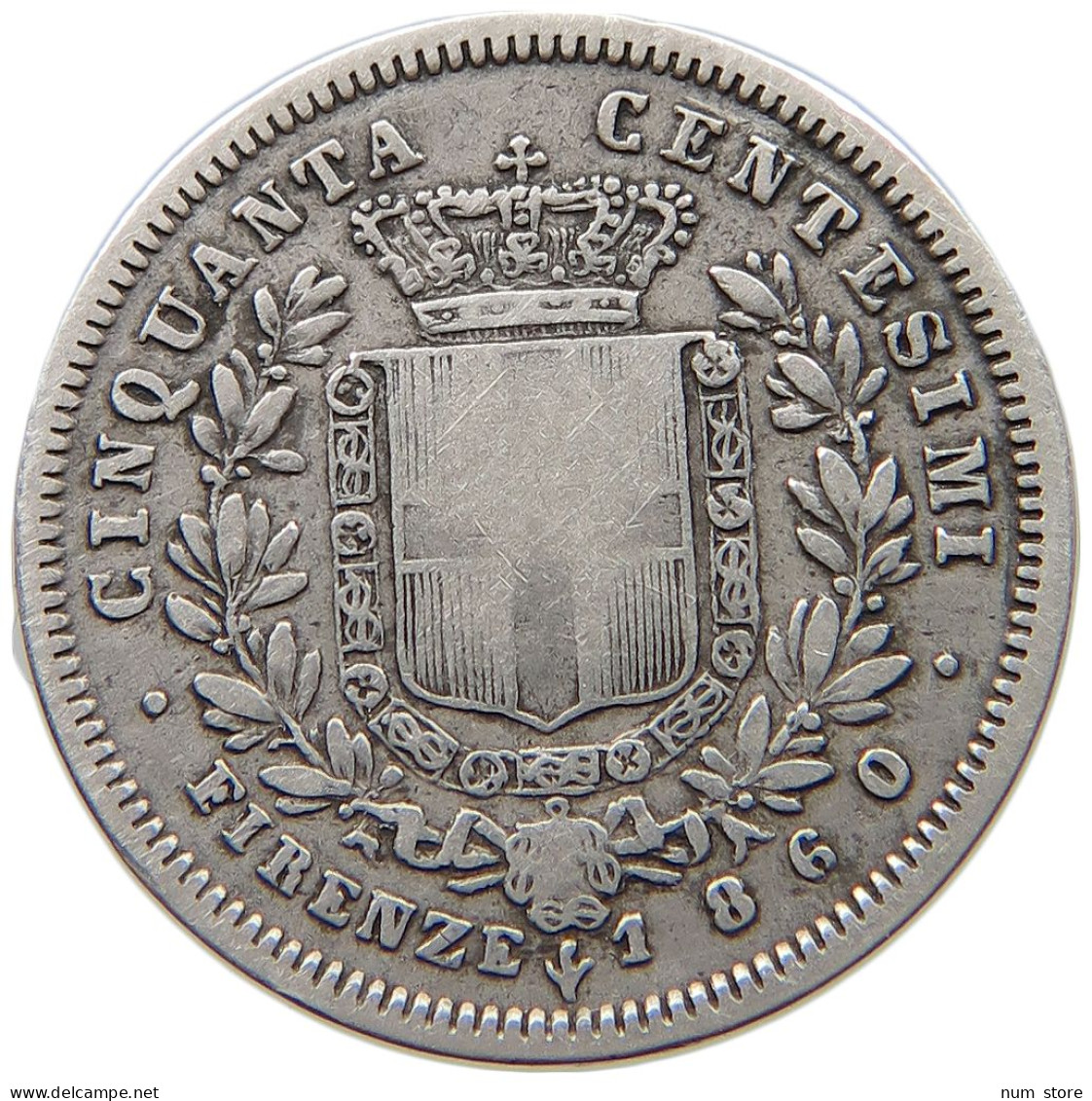 ITALY STATES FIRENZE 50 CENTESIMI 1860  #t122 0345 - Otros & Sin Clasificación