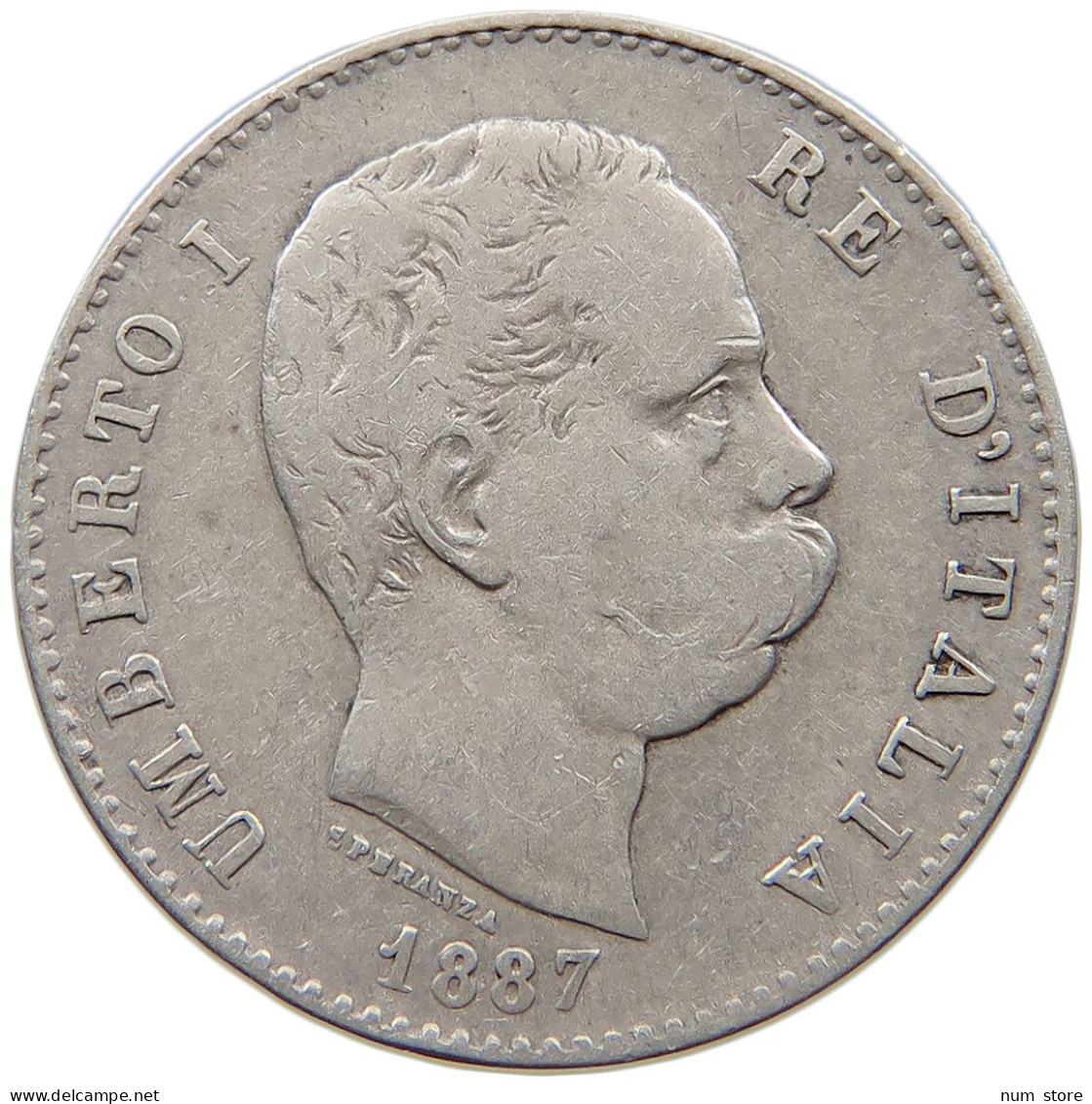 ITALY LIRA 1887 UMBERTO I. 1878-1900 #a090 0883 - 1878-1900 : Umberto I