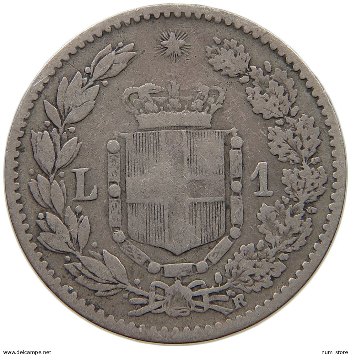 ITALY LIRA 1886 R UMBERTO I. 1878-1900 #a090 0885 - 1878-1900 : Umberto I