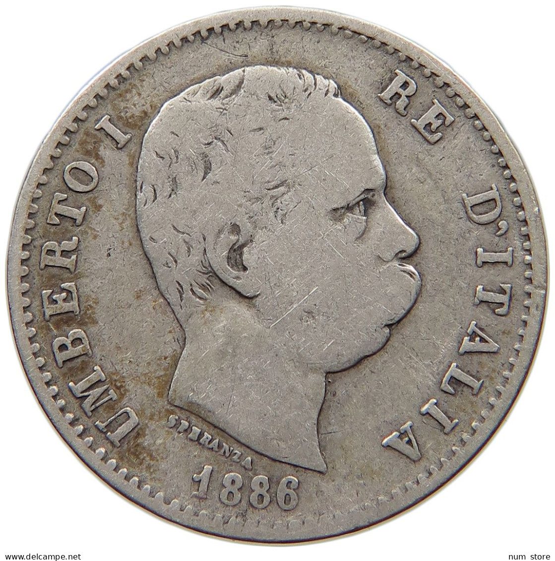 ITALY LIRA 1886 UMBERTO I. 1878-1900 #a081 0663 - 1878-1900 : Umberto I.