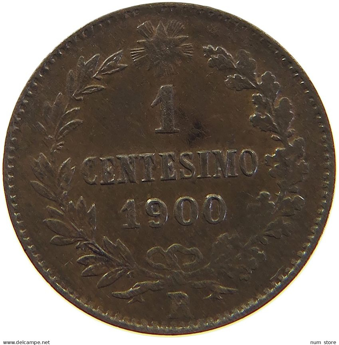 ITALY CENTESIMO 1900 R UMBERTO I. 1878-1900 #s003 0253 - 1878-1900 : Umberto I.