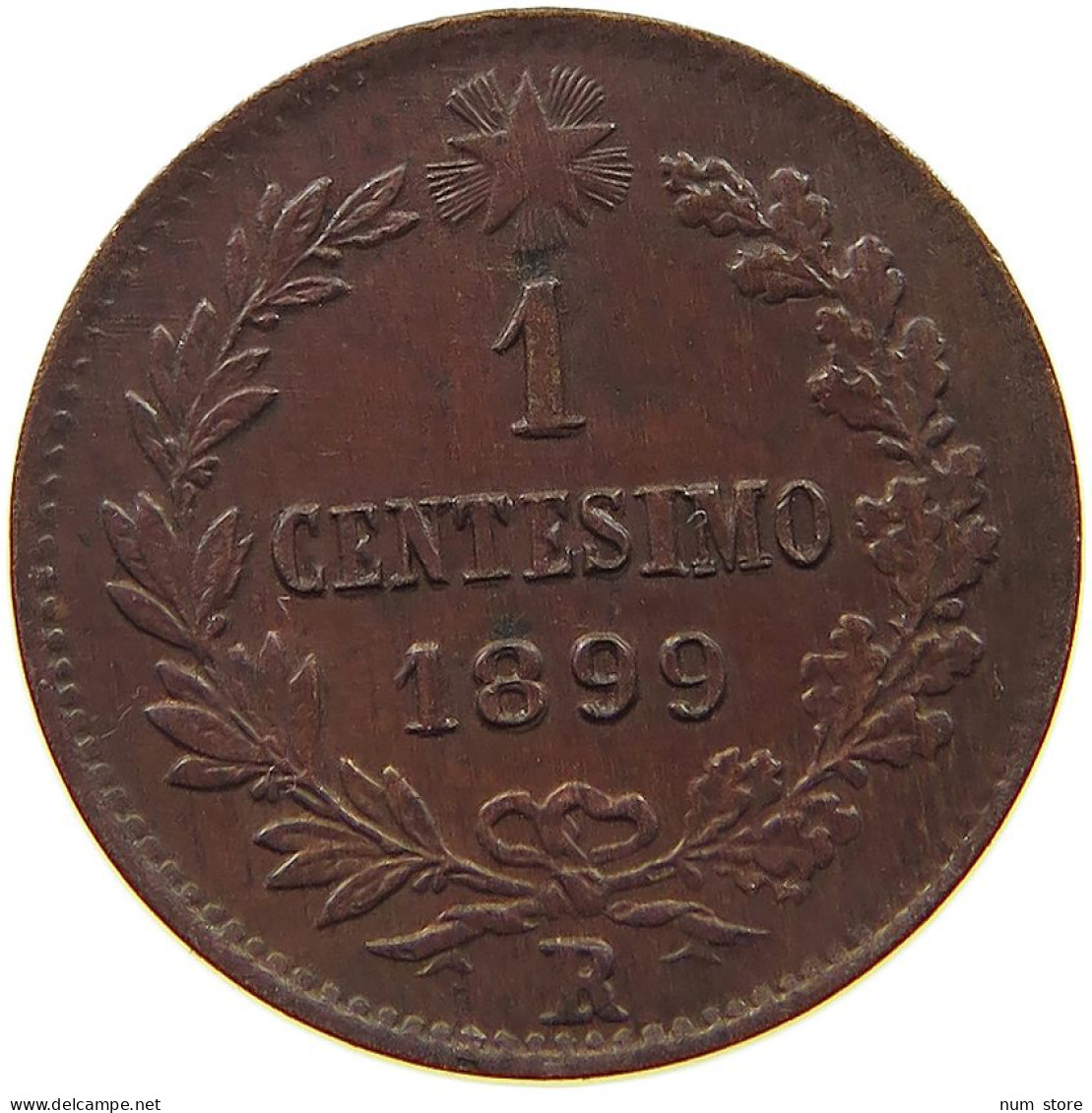 ITALY CENTESIMO 1899 R UMBERTO I. 1878-1900 DOUBLE STRUCK #a015 0129 - 1878-1900 : Umberto I