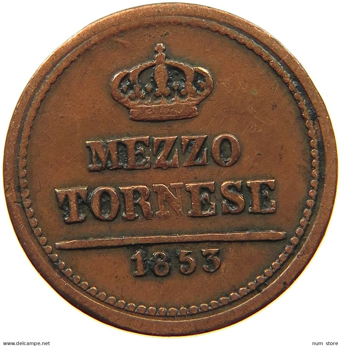 ITALY STATES SICILY 1/2 TORNESE 1853  #t092 0355 - Sicilia