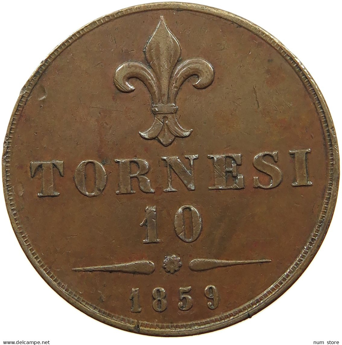 ITALY STATES SICILY 10 TORNESI 1859  #t161 0157 - Sizilien