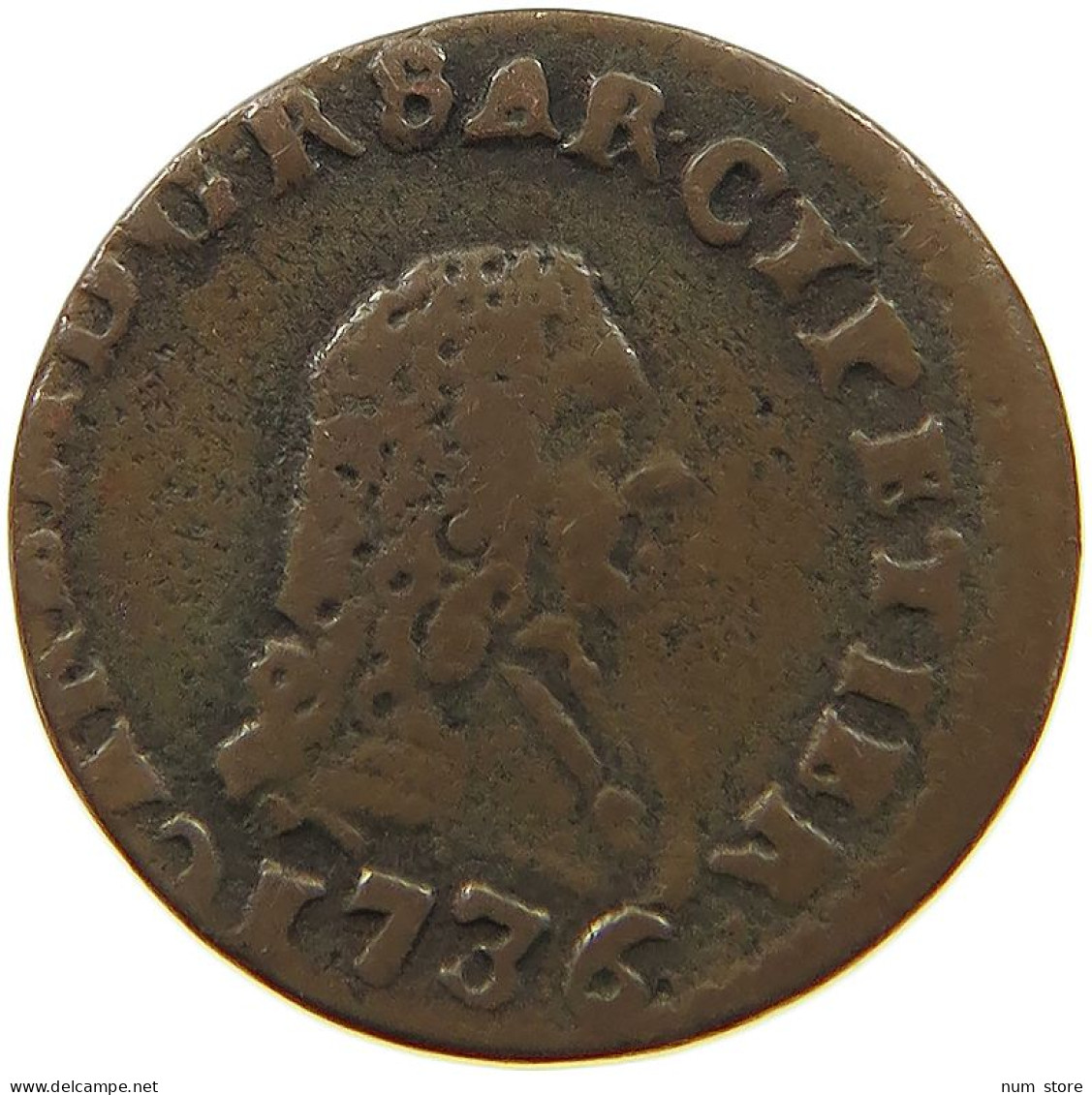 ITALY STATES SAVOY 1/2 CAGLIARESE 1736 CARLO EMANUELE III. (1730-1773) #t100 0623 - Piemonte-Sardinië- Italiaanse Savoie