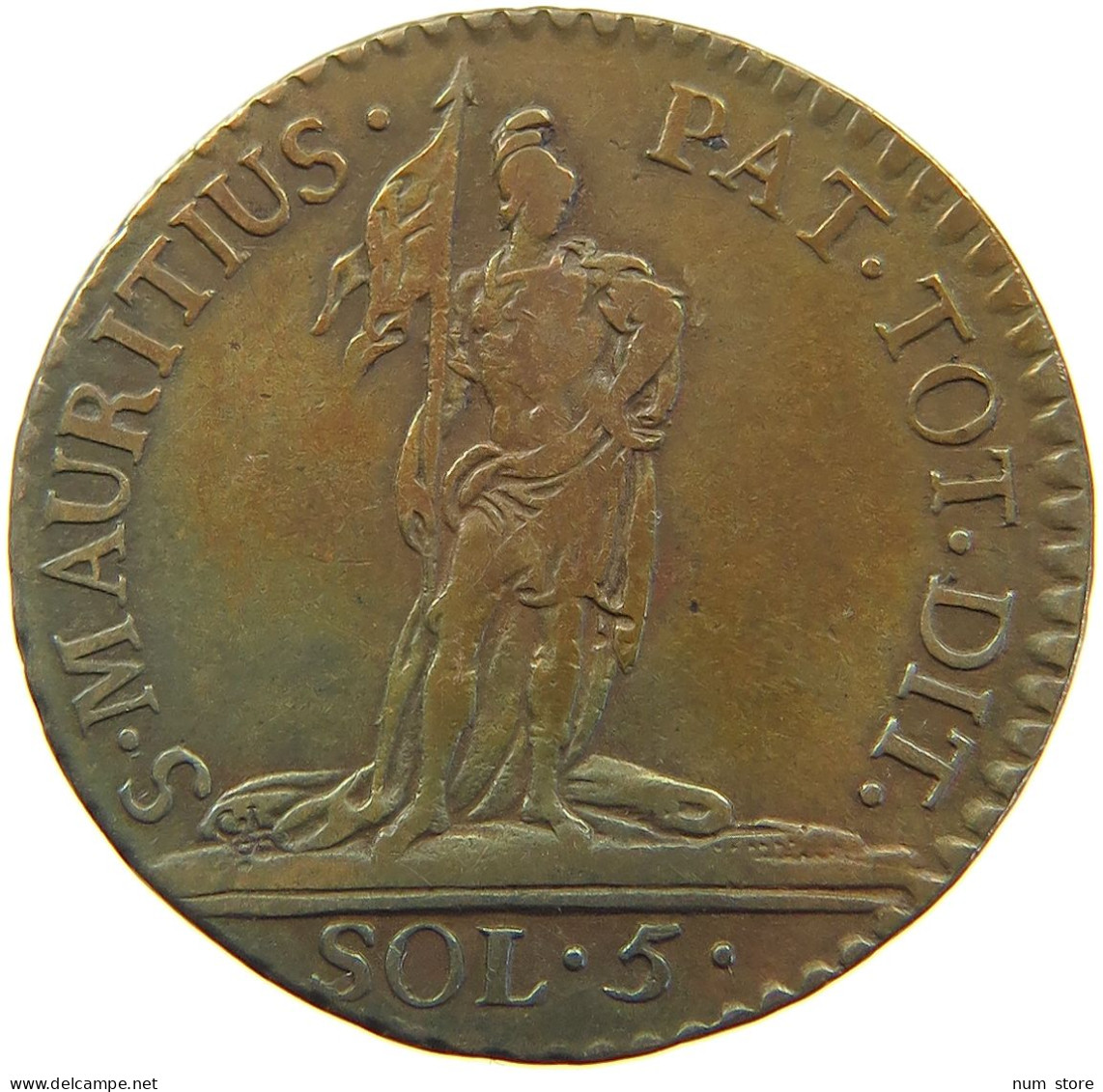 ITALY STATES SAVOY 5 SOLDI 1795 Vittorio Amadeo III., 1773-1796. #t132 0401 - Italian Piedmont-Sardinia-Savoie