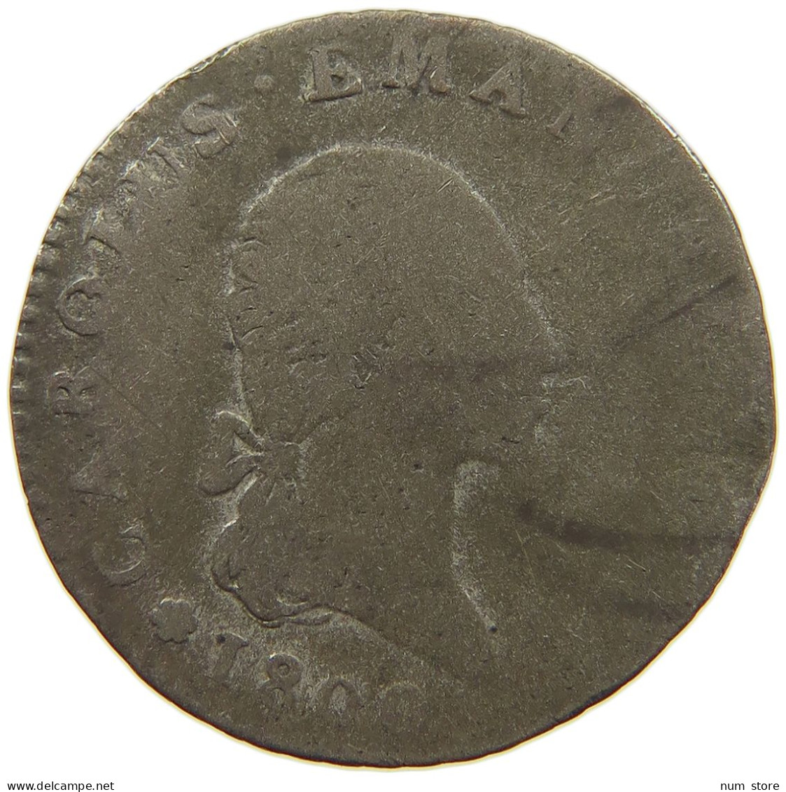 ITALY STATES SARDINIA 7.6 SOLDI 1800 CARLO EMANUELE IV. (1796-1802) #t162 0015 - Italian Piedmont-Sardinia-Savoie