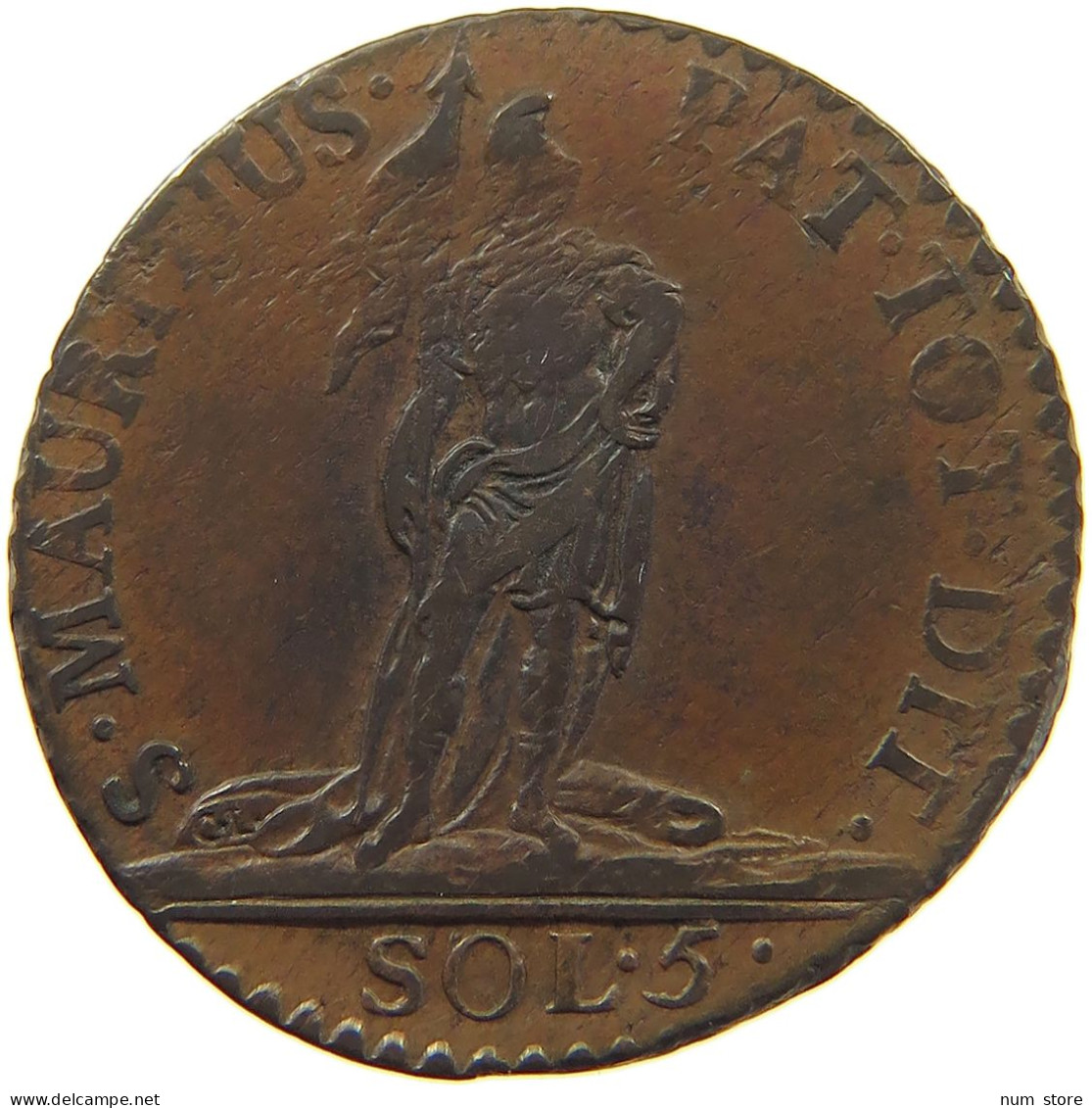 ITALY STATES SARDINIA 5 SOLDI 1795  #t006 0065 - Italian Piedmont-Sardinia-Savoie