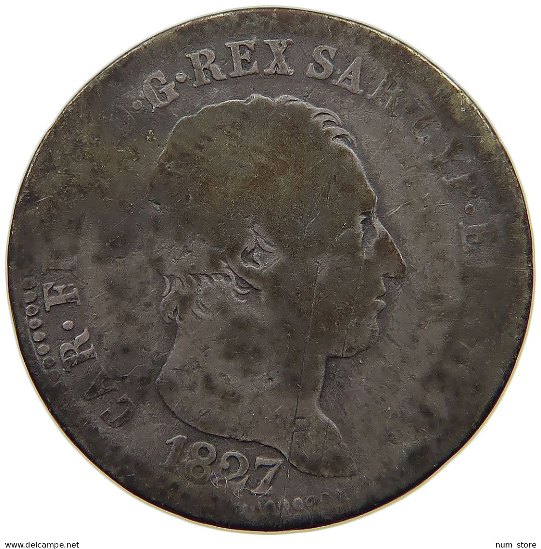 ITALY STATES SARDINIA LIRA 1827 Carlo Felice 1821-1831 #s060 0315 - Italian Piedmont-Sardinia-Savoie