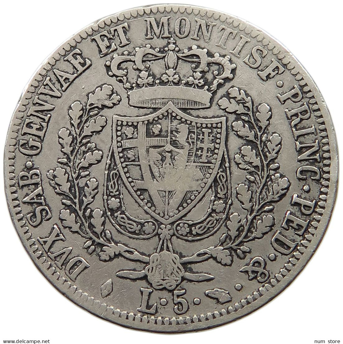 ITALY STATES SARDINIA 5 LIRE 1825 L Carlo Felice 1821-1831 #t061 0529 - Piemonte-Sardinië- Italiaanse Savoie