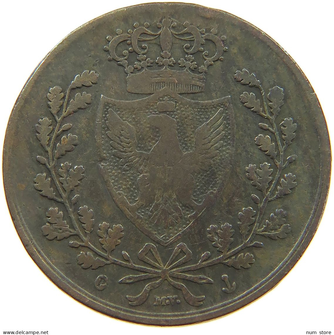 ITALY STATES SARDINIA 5 CENTESIMI 1826 Carlo Felice 1821-1831 #a041 0387 - Italian Piedmont-Sardinia-Savoie