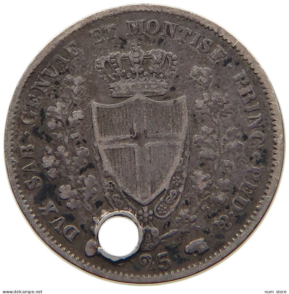 ITALY STATES SARDINIA 25 CENTESIMI 1830 Carlo Felice 1821-1831 #c045 0263 - Piemont-Sardinien-It. Savoyen