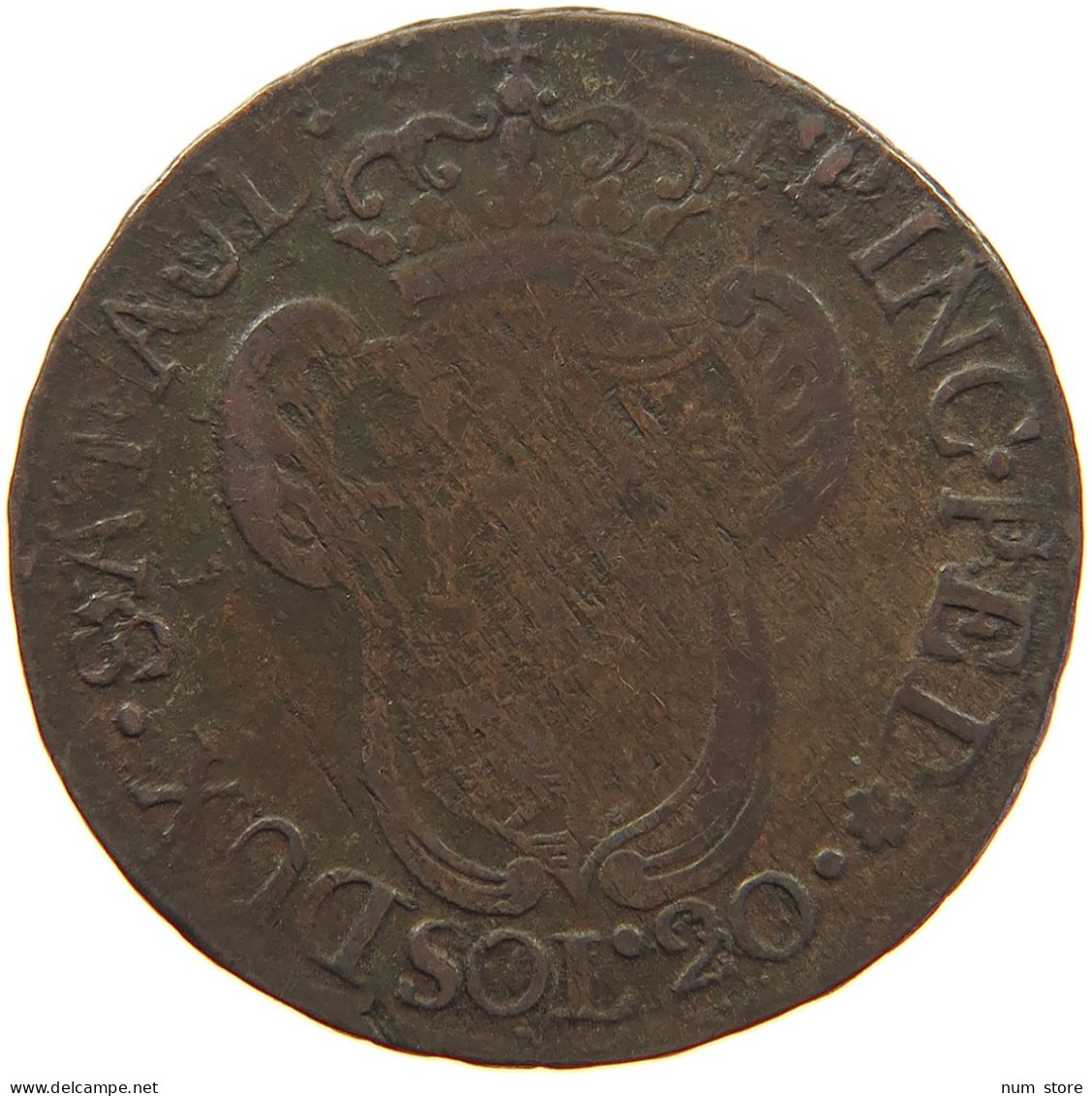 ITALY STATES SARDINIA 20 SOLDI 1796 Vittorio Amadeo III., 1773-1796. #s021 0321 - Piemont-Sardinien-It. Savoyen