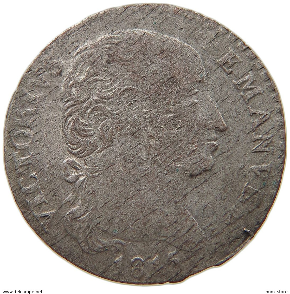 ITALY STATES SARDINIA 2.6 SOLDI 1815  #t107 0417 - Italian Piedmont-Sardinia-Savoie