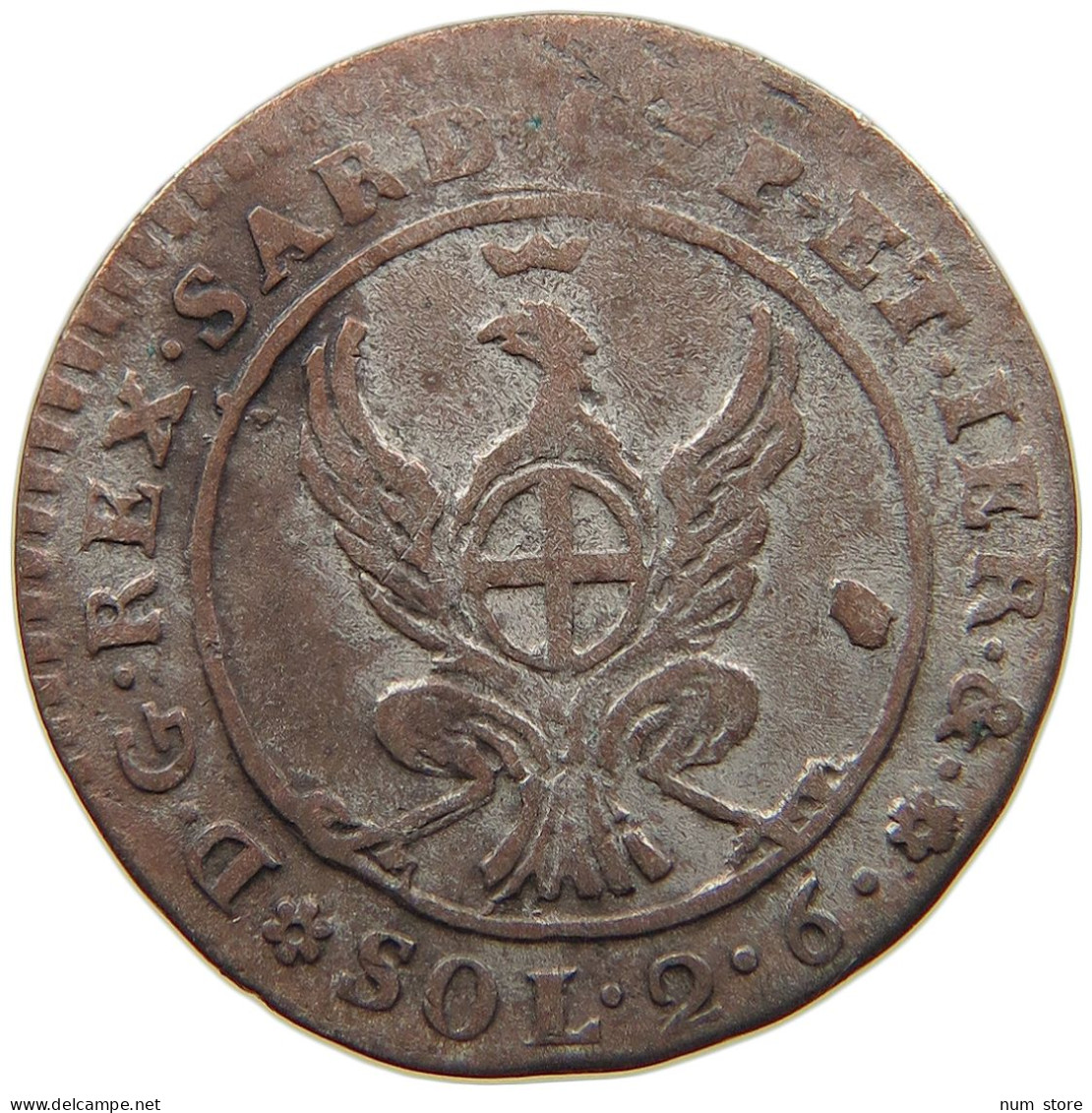 ITALY STATES SARDINIA 2.6 SOLDI 1798 CARLO EMANUELE IV. (1796-1802) #t107 0421 - Italian Piedmont-Sardinia-Savoie