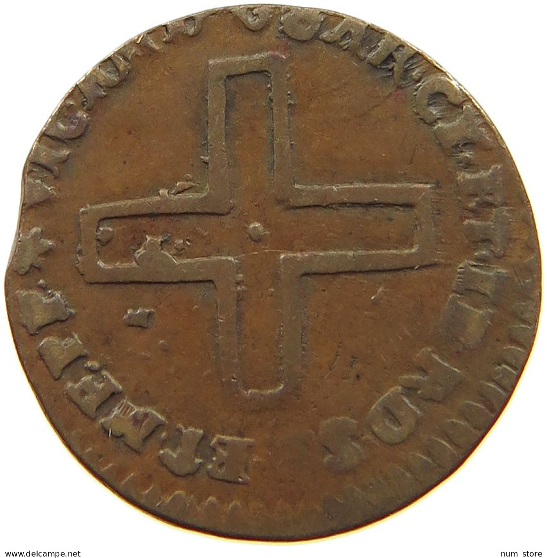 ITALY STATES SARDINIA 2 DENARI  OFF-CENTER #t132 0465 - Piémont-Sardaigne-Savoie Italienne