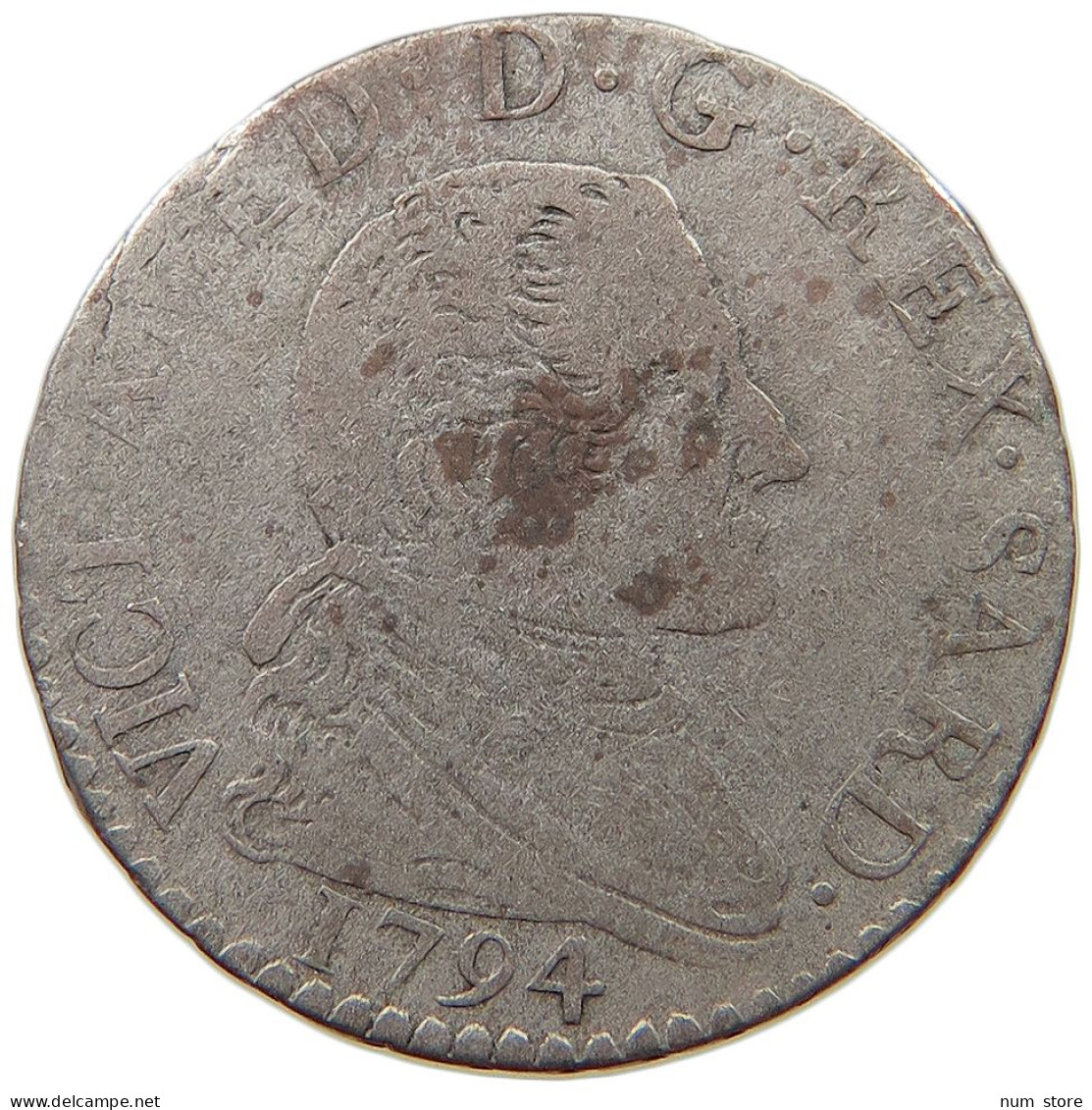 ITALY STATES SARDINIA 10 SOLDI 1794 Vittorio Amadeo III., 1773-1796. #t107 0363 - Italian Piedmont-Sardinia-Savoie