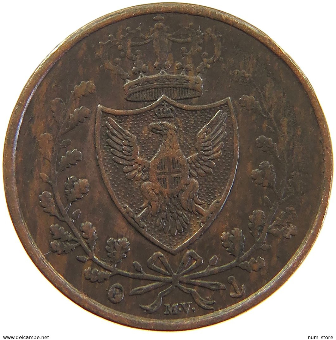 ITALY STATES SARDINIA 3 CENTESIMI 1826 P GENOA Carlo Felice 1821-1831 #t016 0359 - Italian Piedmont-Sardinia-Savoie