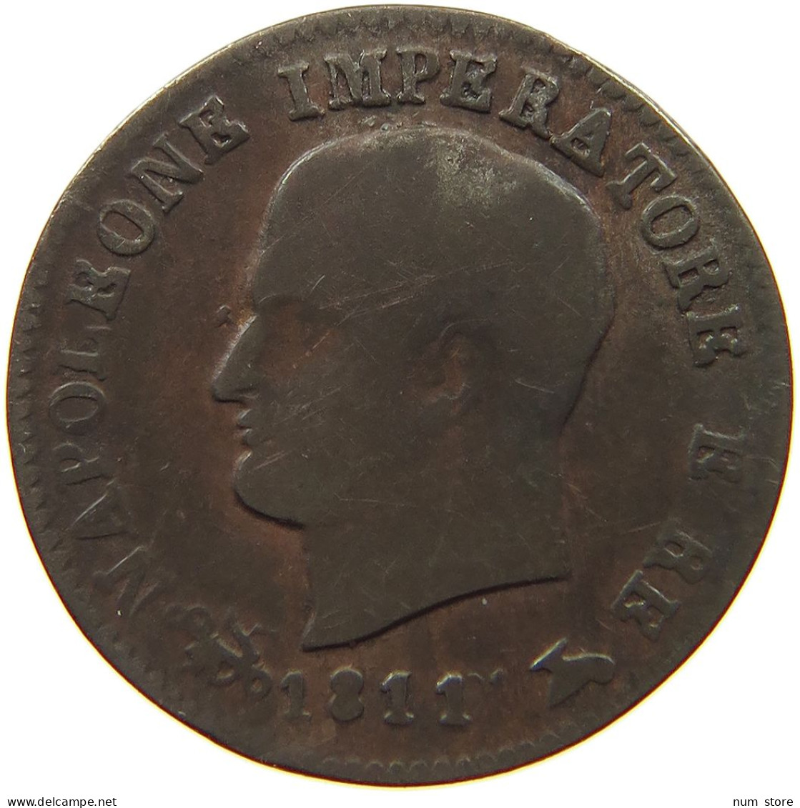 ITALY STATES NAPOLEON I. CENTESIMO 1811 V Napoleon I. (1804-1814, 1815) #t144 0893 - Napoléonniennes