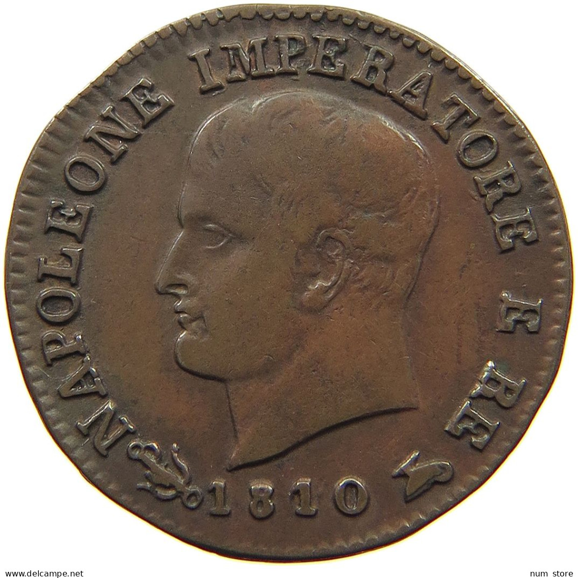 ITALY STATES NAPOLEON I. CENTESIMO 1810 V Napoleon I. (1804-1814, 1815) #t075 0069 - Napoleonic